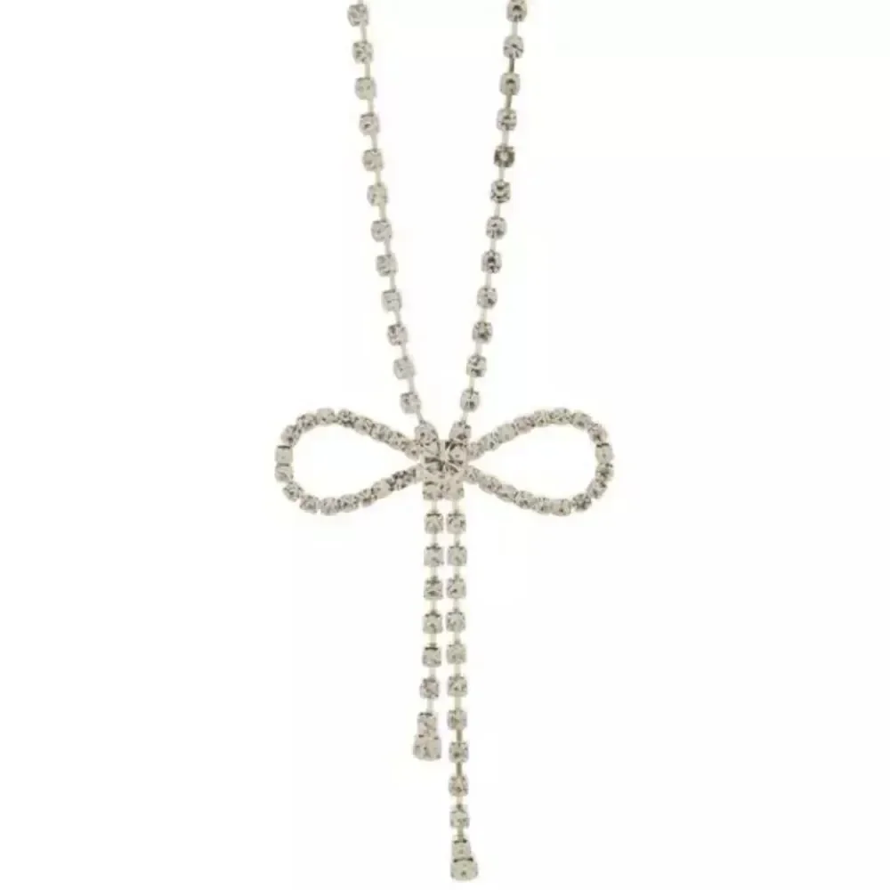 New Gilded Age Timeline Bead Treasures Rhinestone Bow Necklace